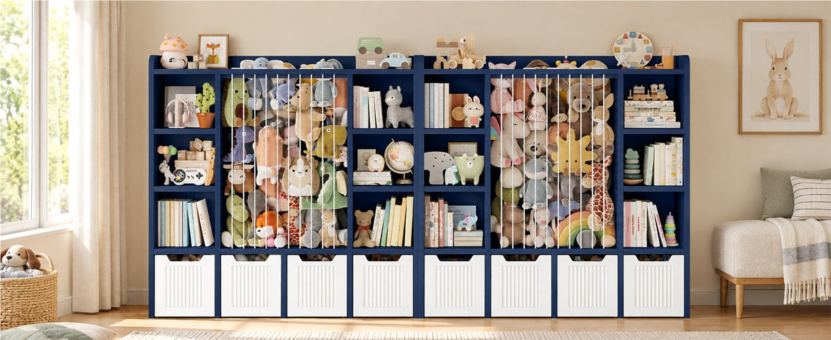 3-in-1 Kids Toy Chest and Storage Bookshelf