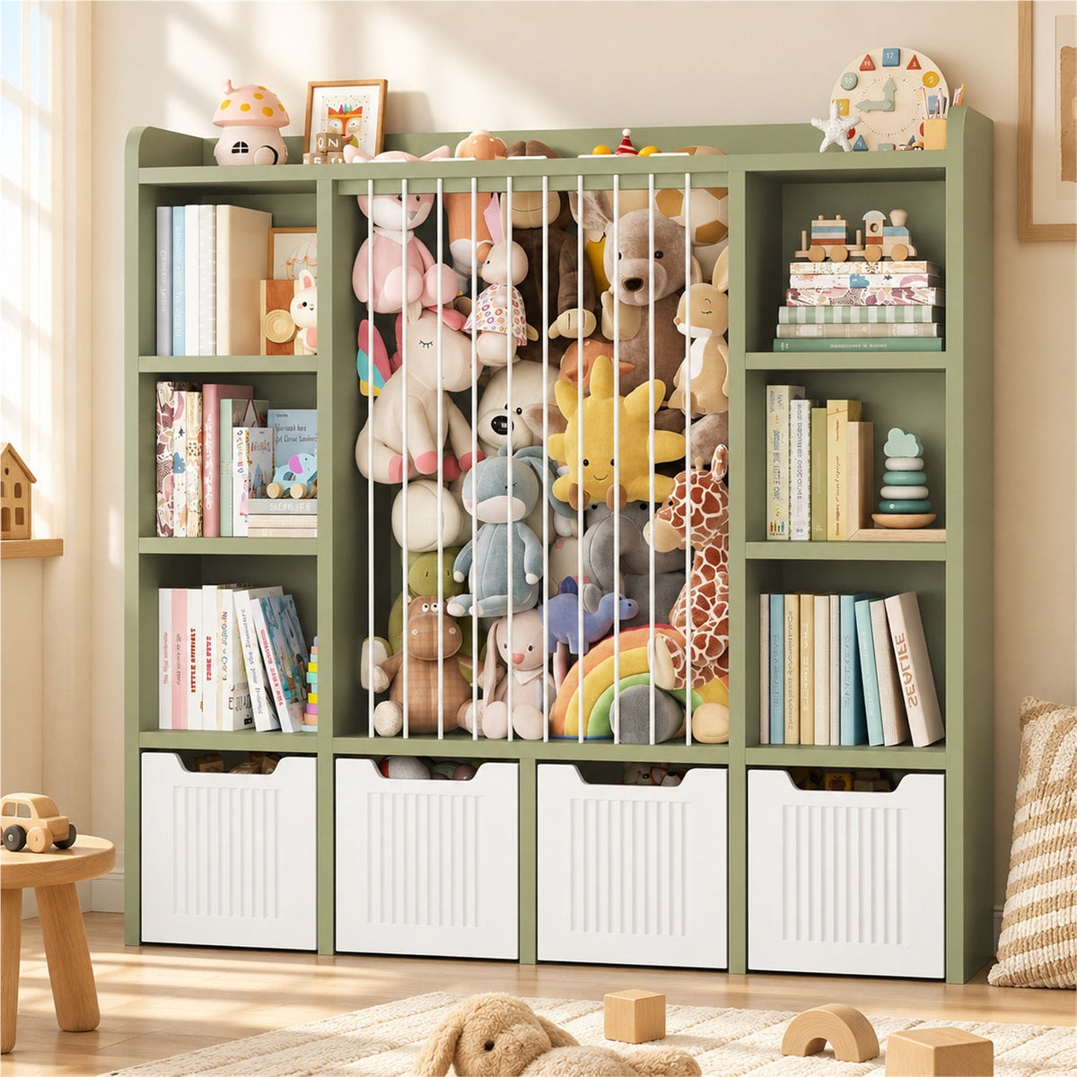 3-in-1 Kids Toy Chest and Storage Bookshelf