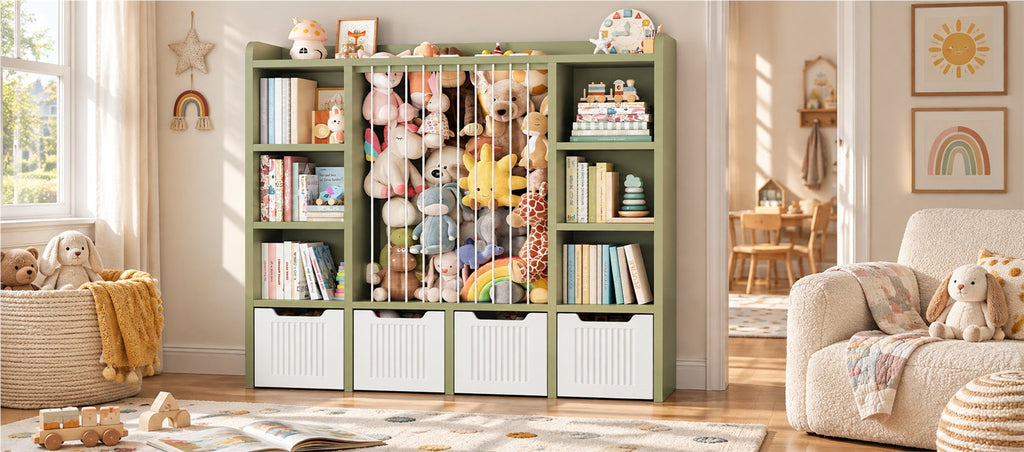 3-in-1 Kids Toy Chest and Storage Bookshelf
