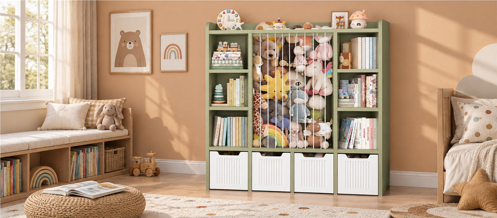 3-in-1 Kids Toy Chest and Storage Bookshelf