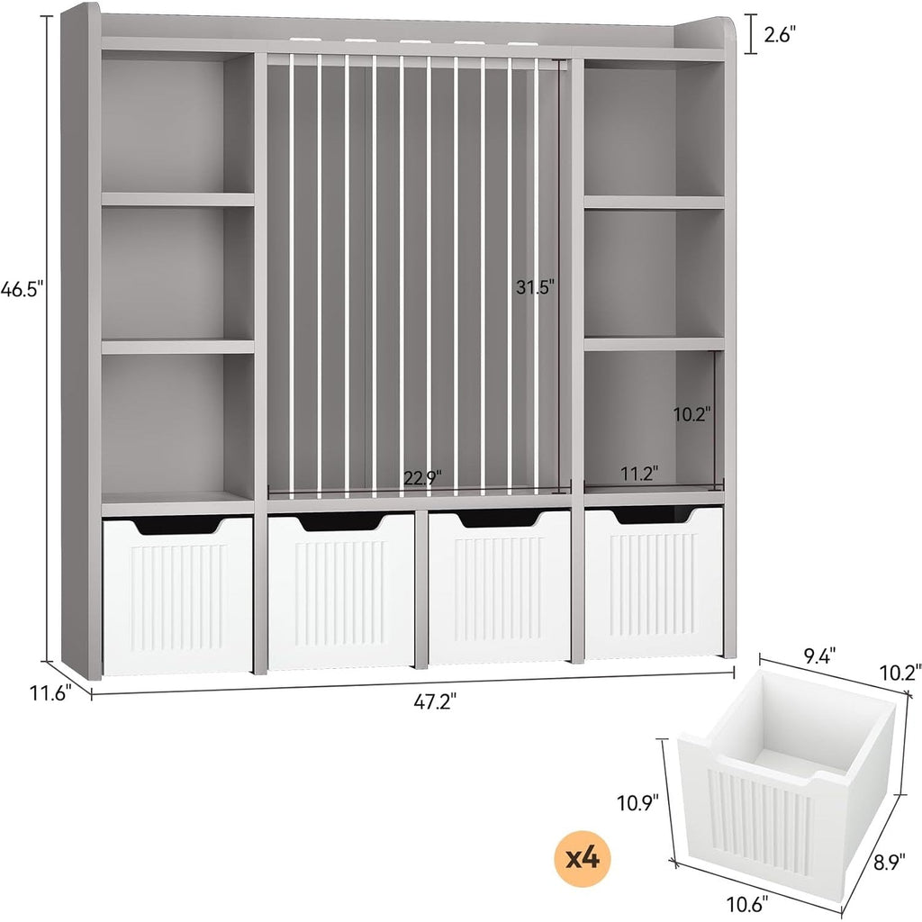 3-in-1 Kids Toy Chest and Storage Bookshelf