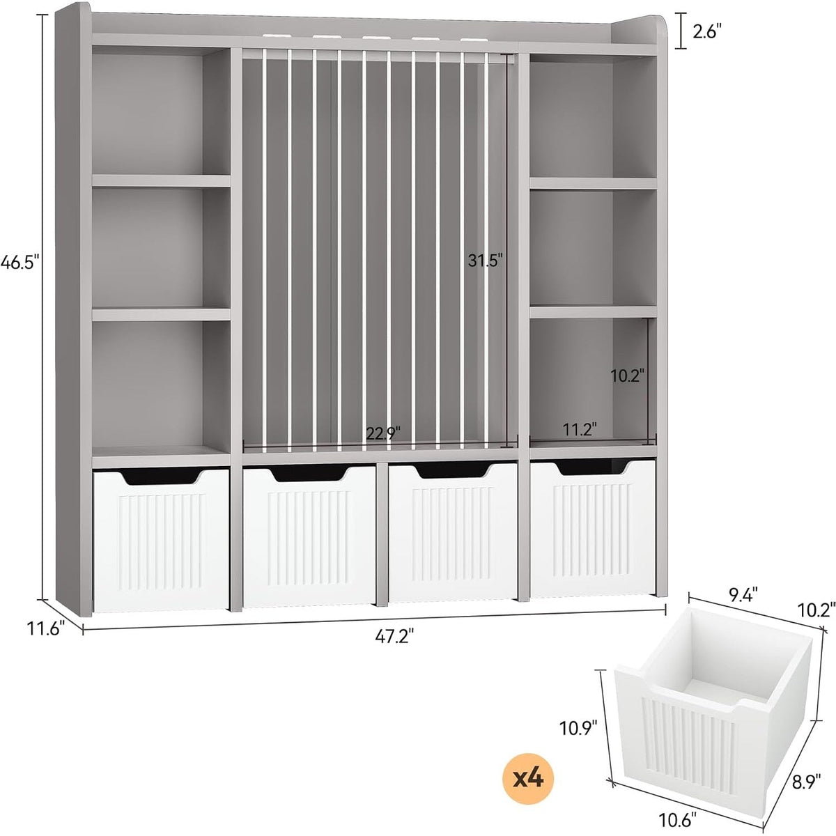 3-in-1 Kids Toy Chest and Storage Bookshelf