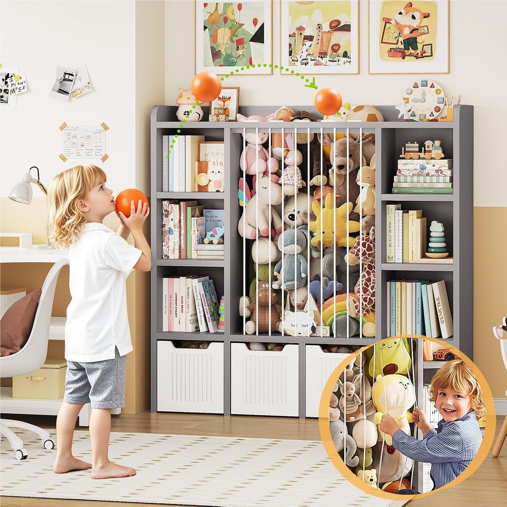 3-in-1 Kids Toy Chest and Storage Bookshelf