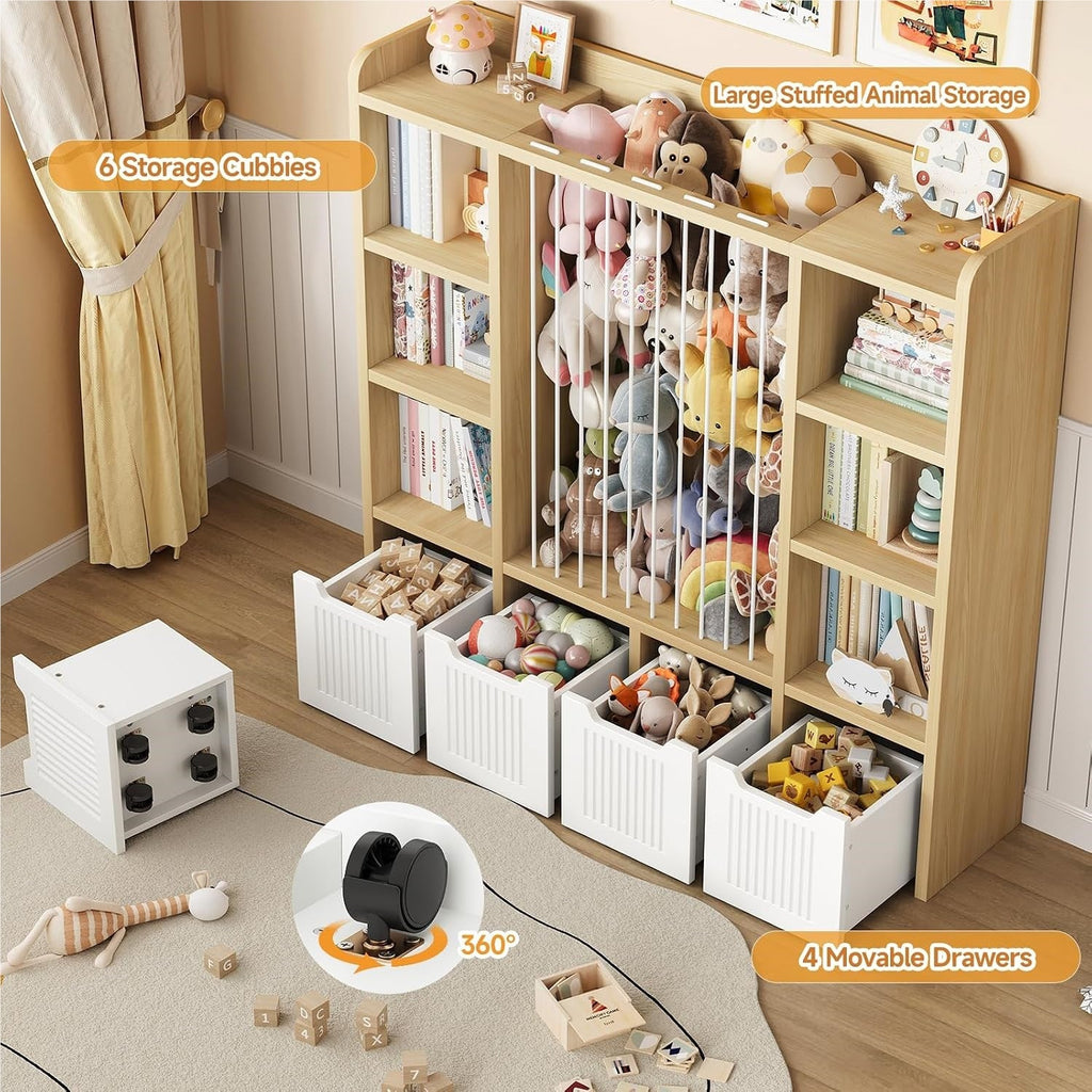 3-in-1 Kids Toy Chest and Storage Bookshelf
