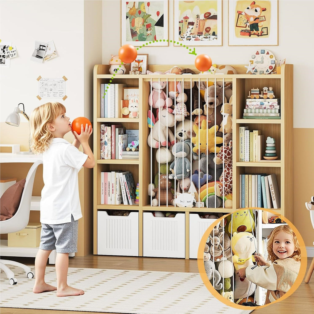 3-in-1 Kids Toy Chest and Storage Bookshelf