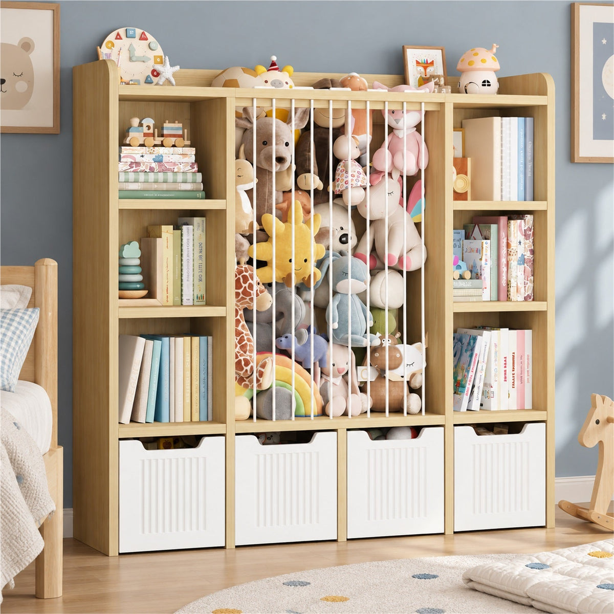 3-in-1 Kids Toy Chest and Storage Bookshelf