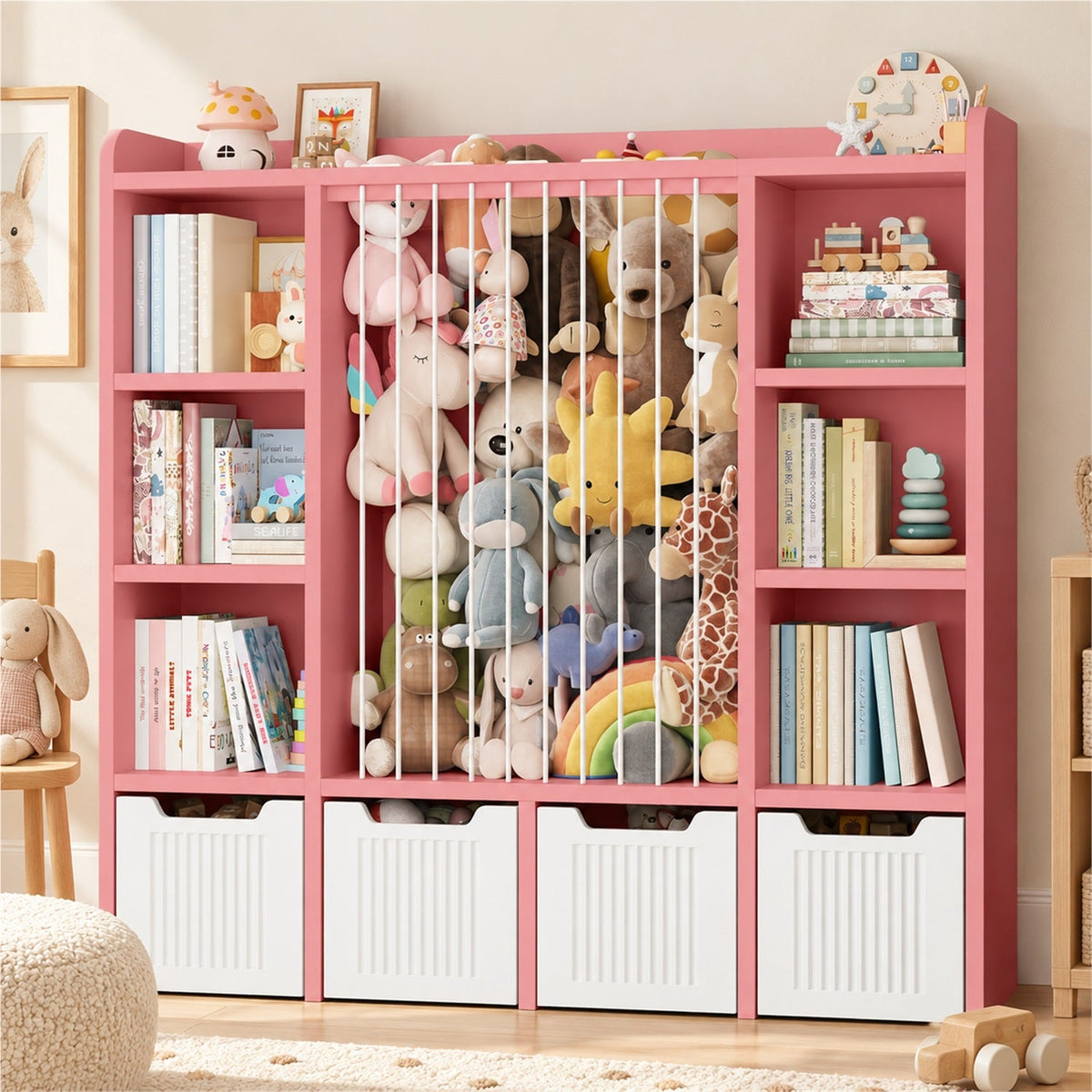 3-in-1 Kids Toy Chest and Storage Bookshelf