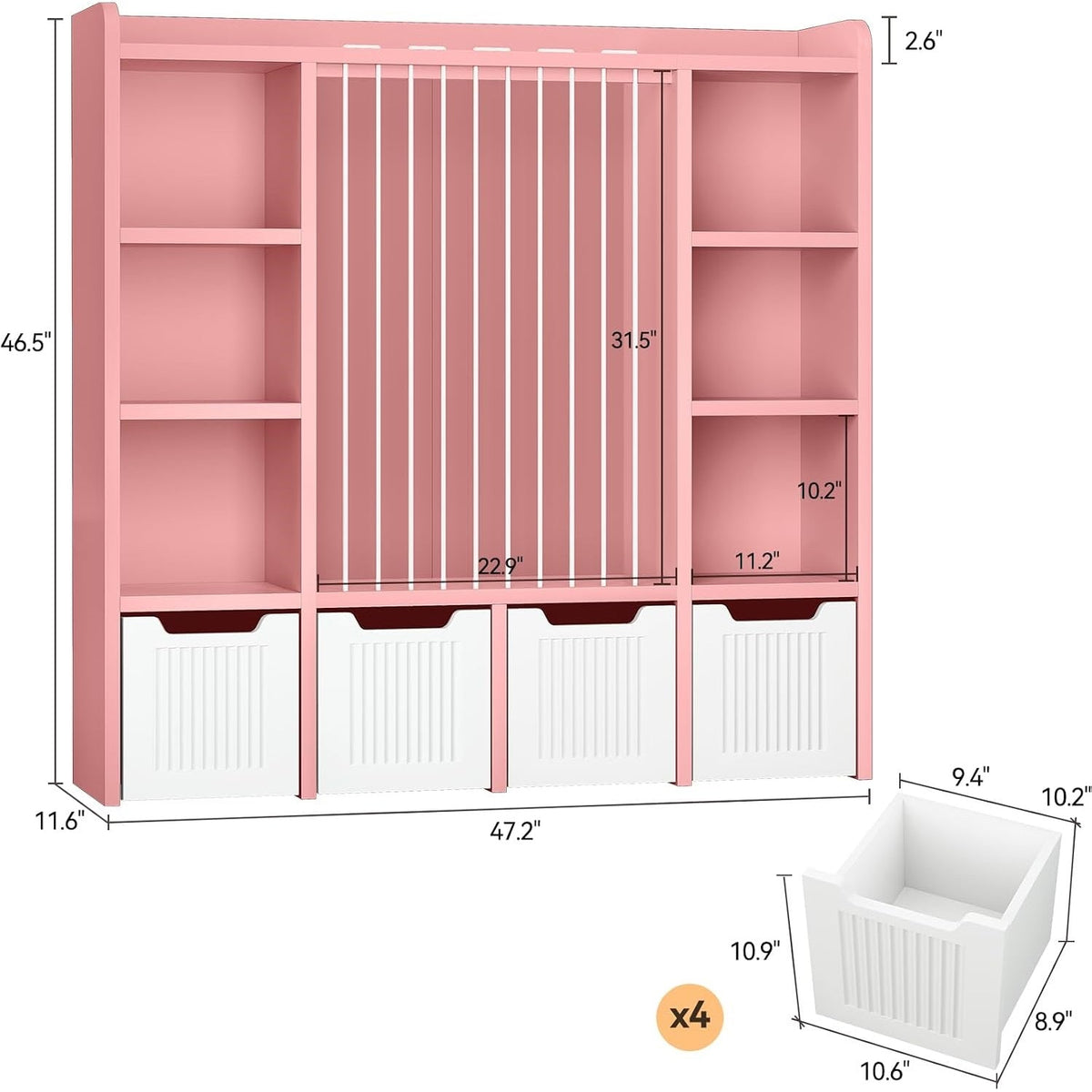3-in-1 Kids Toy Chest and Storage Bookshelf