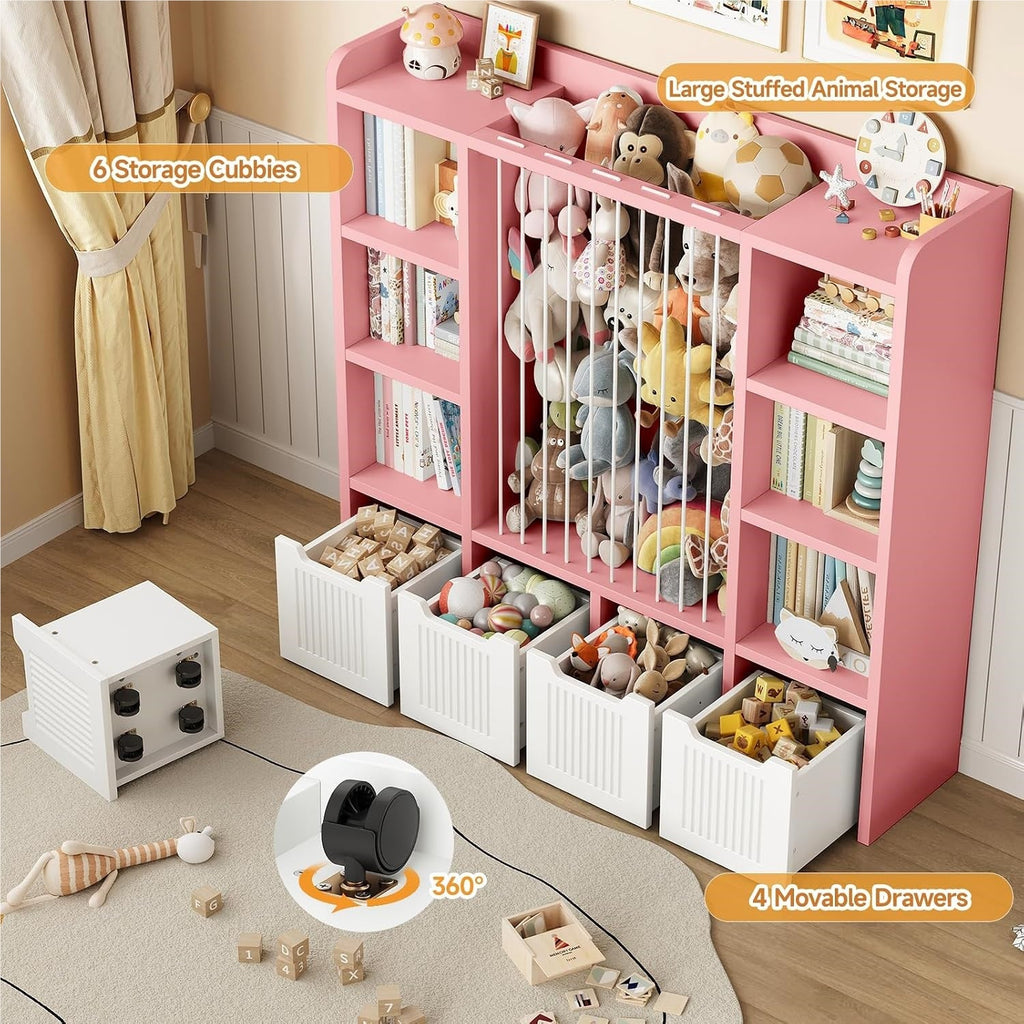 3-in-1 Kids Toy Chest and Storage Bookshelf
