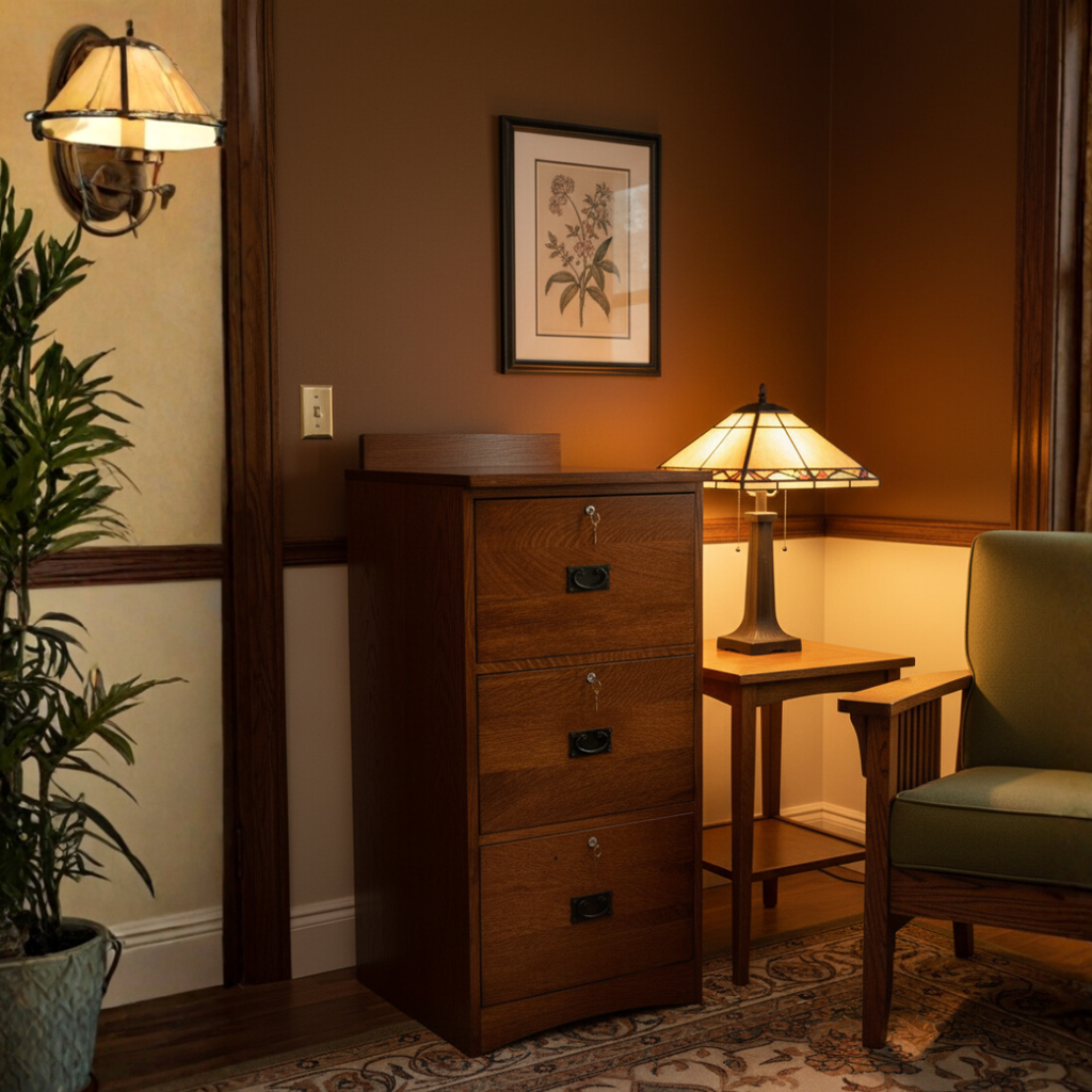 Mission Solid Oak 3-Drawer File Cabinet