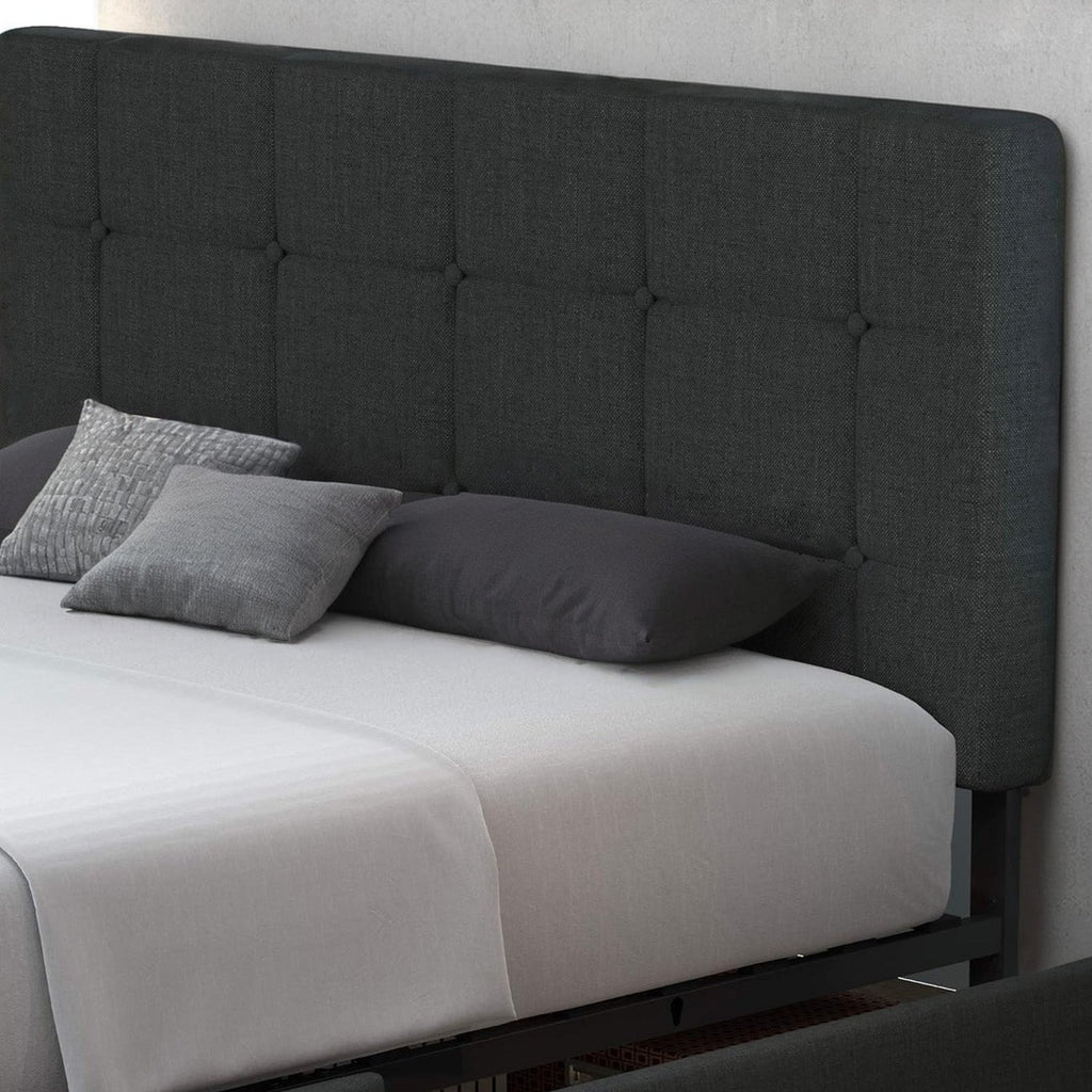 Upholstered Bed Frame with 4 Drawers and Headboard