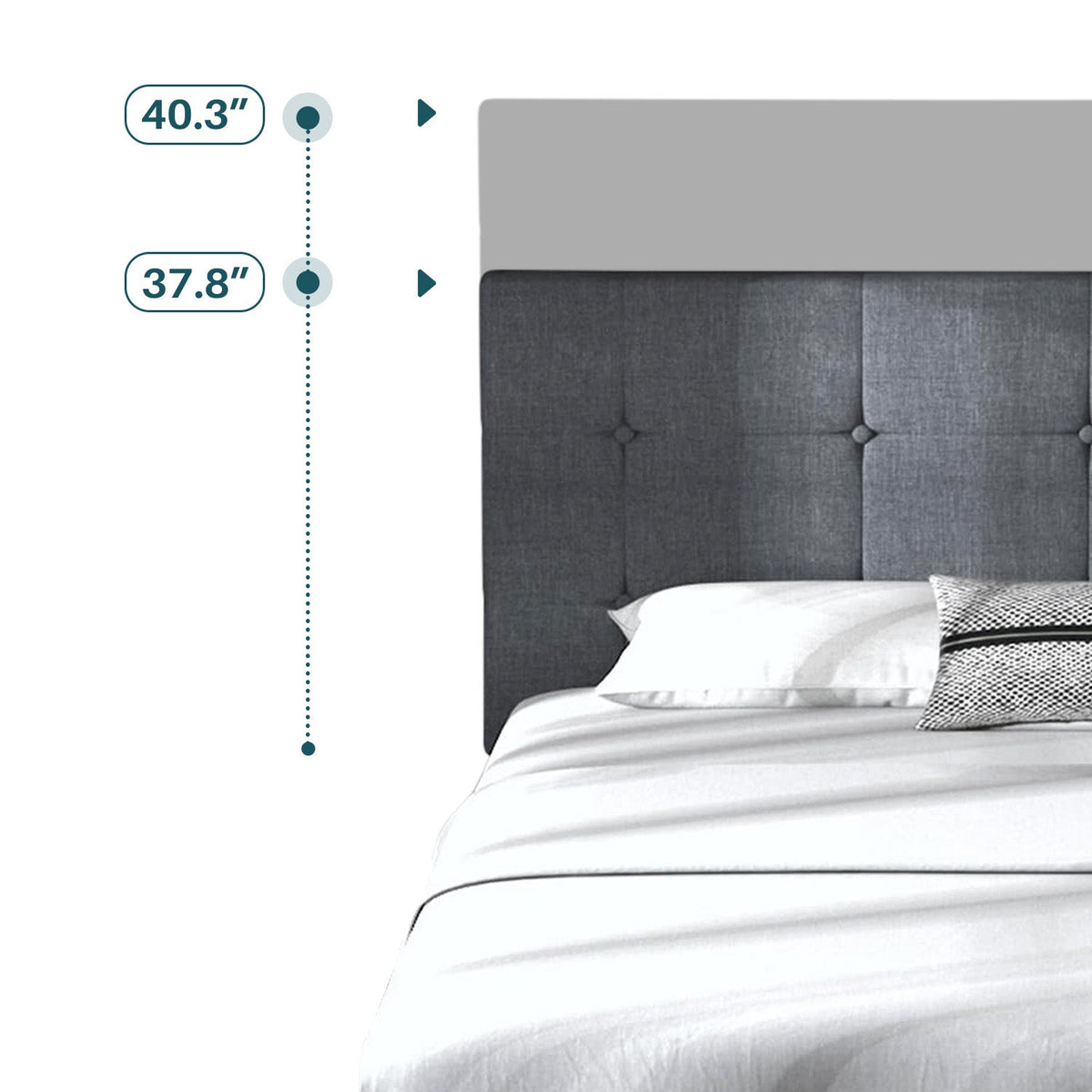 Upholstered Bed Frame with 4 Drawers and Headboard