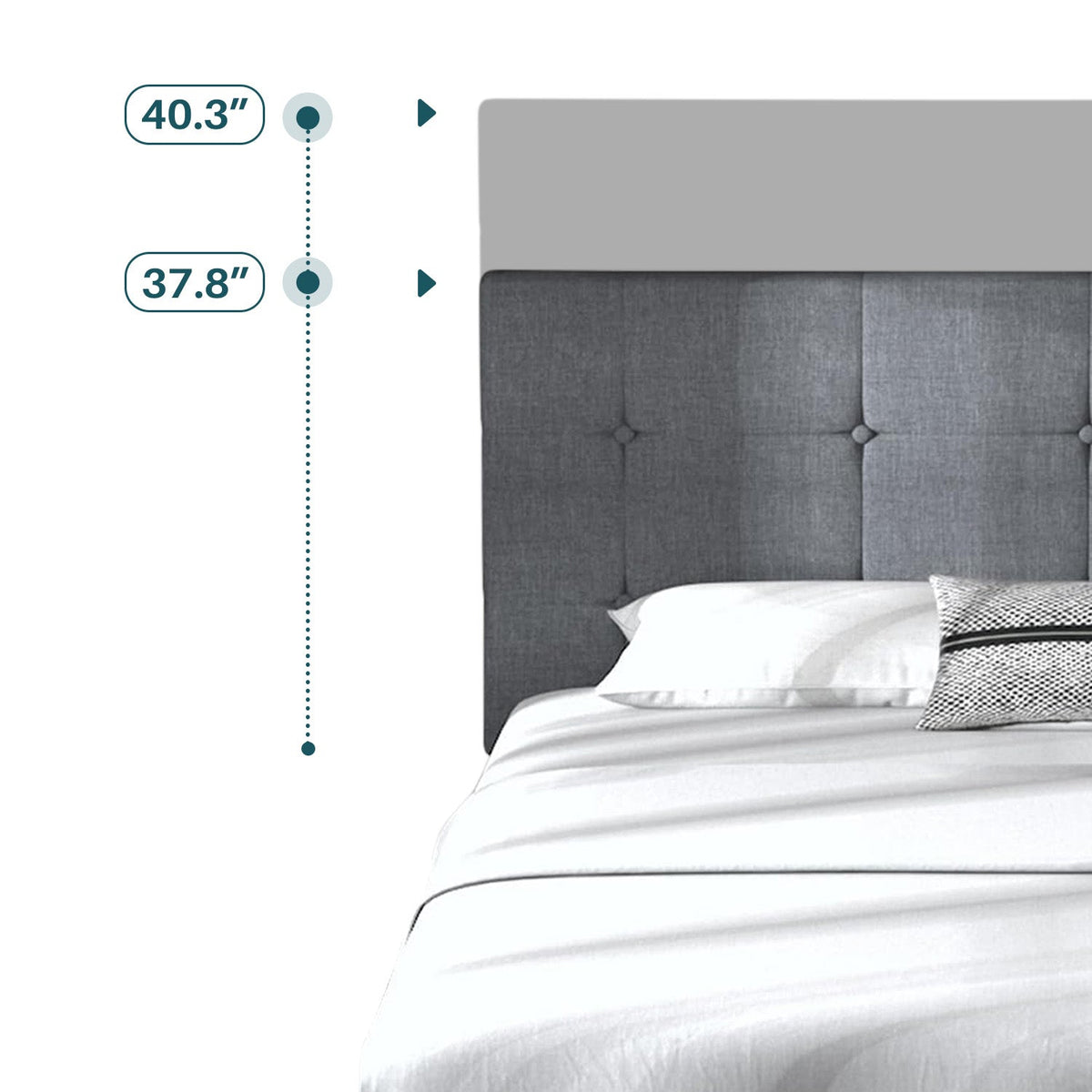 Upholstered Bed Frame with 4 Drawers and Headboard