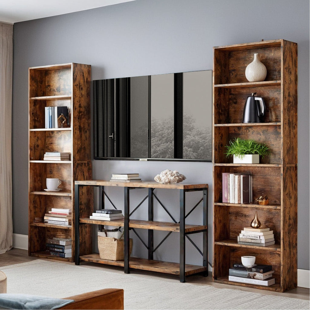 70 Inch Industrial 6-Shelf Floor Standing Bookshelf