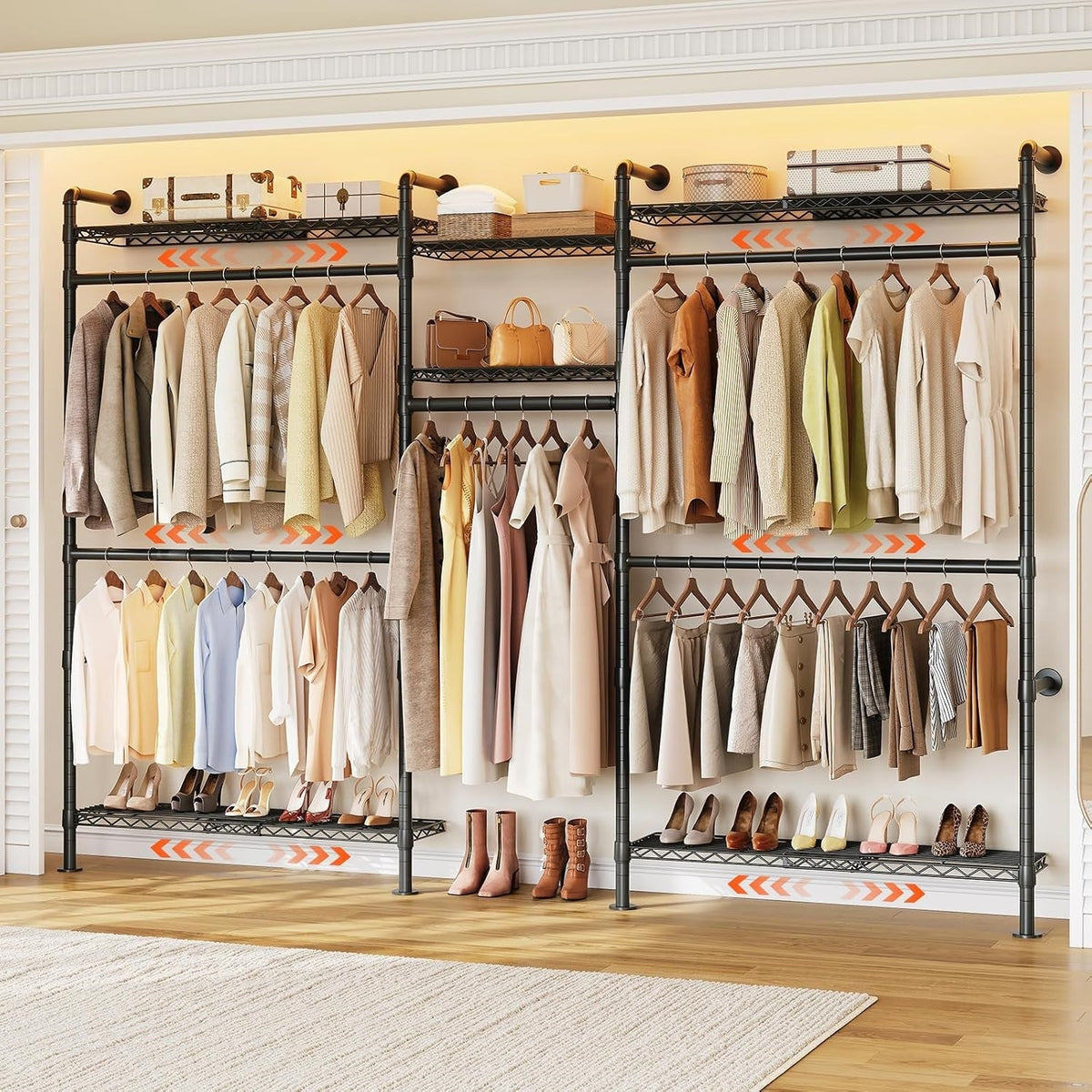 Industrial Pipe Wall-Mounted Clothes Rack System
