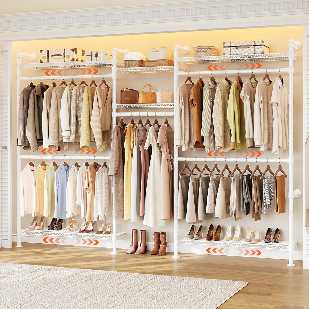 Industrial Pipe Wall-Mounted Clothes Rack System