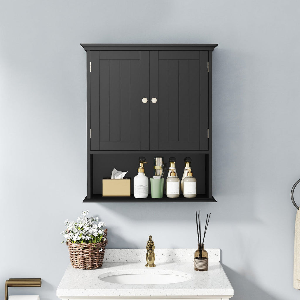 Wall-Mount Bathroom Cabinet with Doors and Shelves