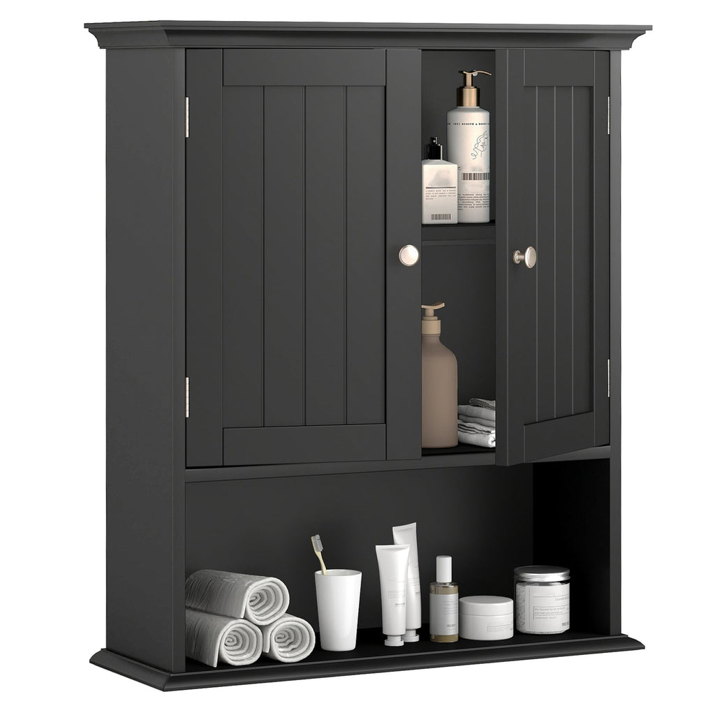 Wall-Mount Bathroom Cabinet with Doors and Shelves