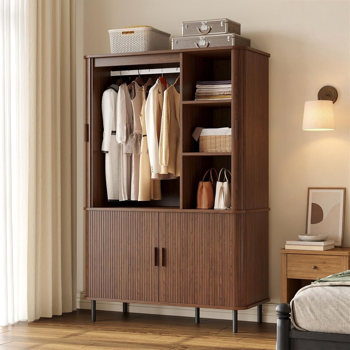 71-Inch Armoire Wardrobe with Sliding Doors