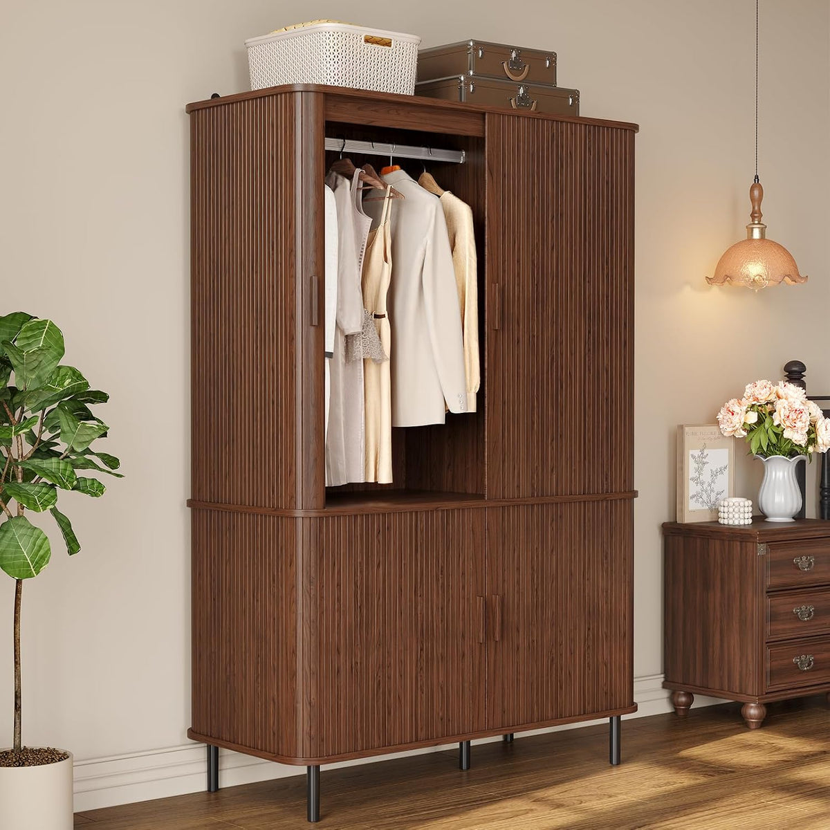 71-Inch Armoire Wardrobe with Sliding Doors