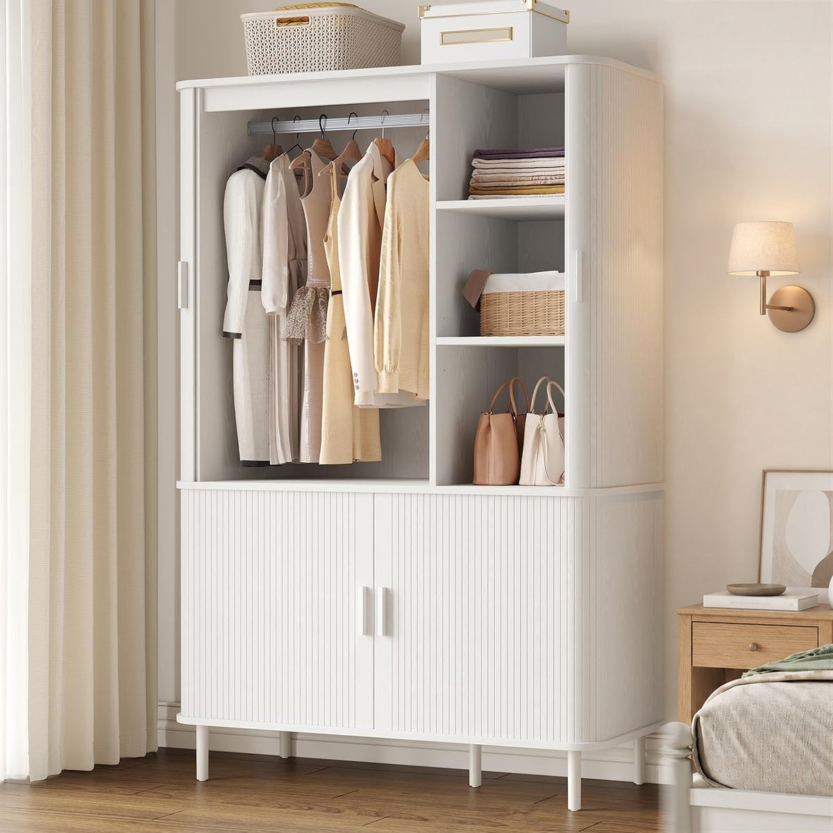 71-Inch Armoire Wardrobe with Sliding Doors
