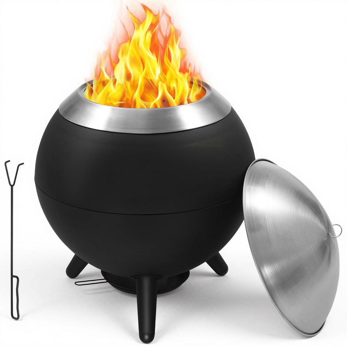 Smokeless Wood Burning Fire Pit with Grill Rack
