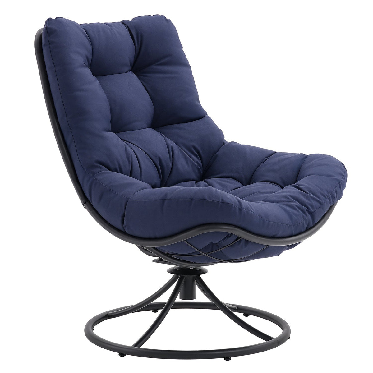 360 Degree Swivel Accent Chair with Tufted Cushion