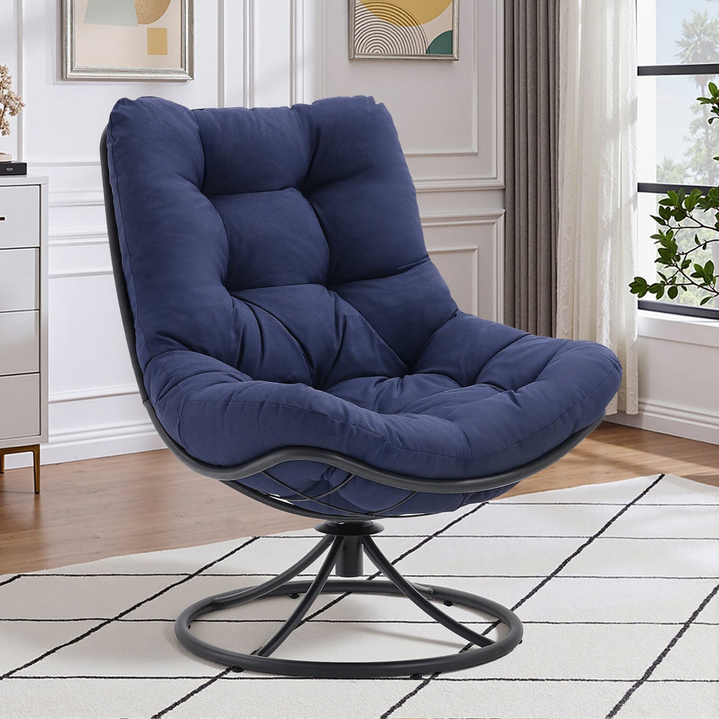 360 Degree Swivel Accent Chair with Tufted Cushion