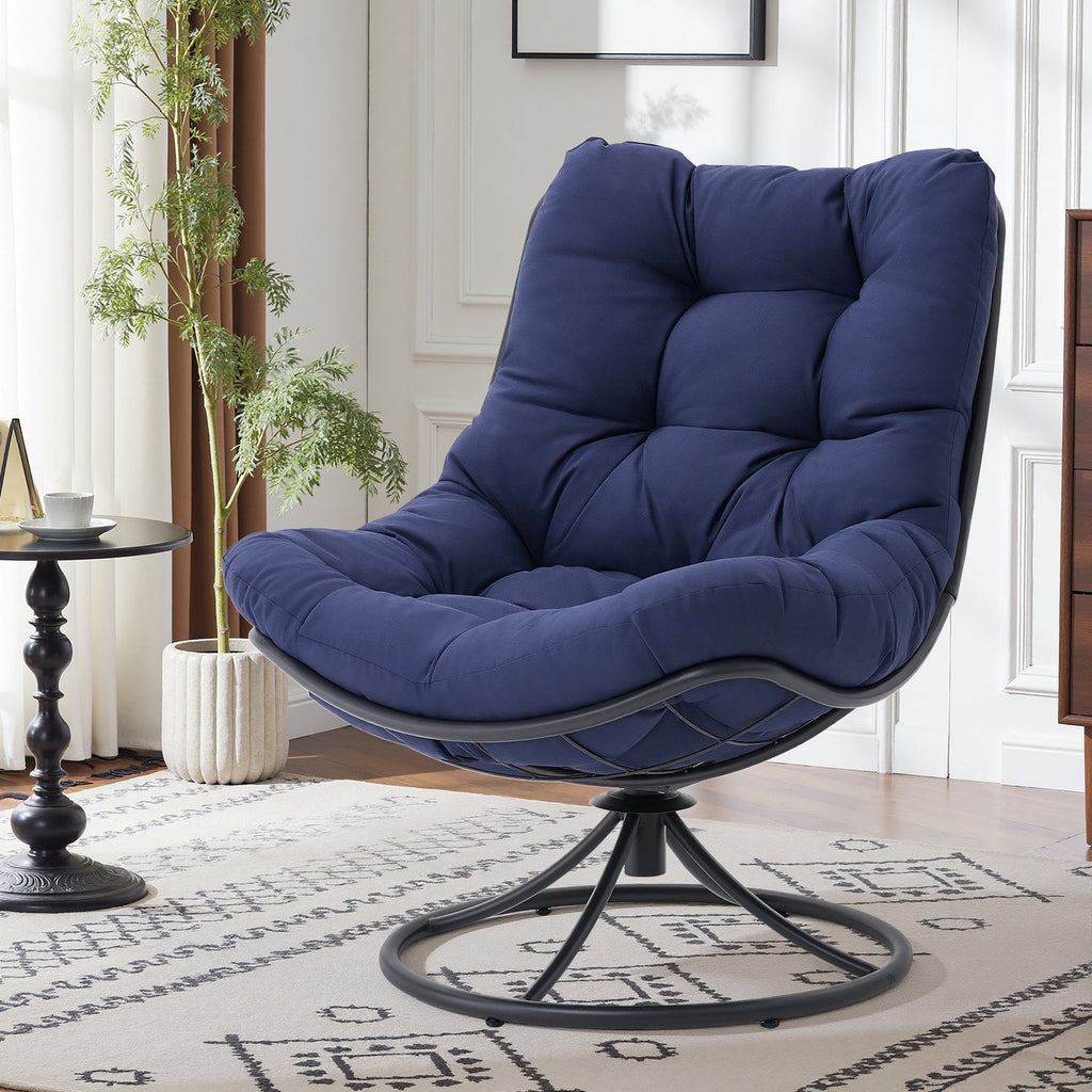 360 Degree Swivel Accent Chair with Tufted Cushion