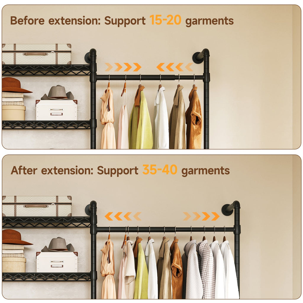 Wall Mounted Industrial Pipe Closet System
