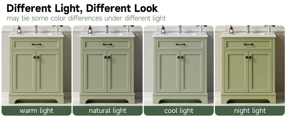 28 Inch Bathroom Vanity with Ceramic Sink and Shelf