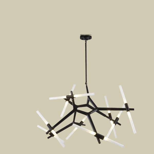 Modern Irregular Chandelier, Black, 6 to 18 Heads