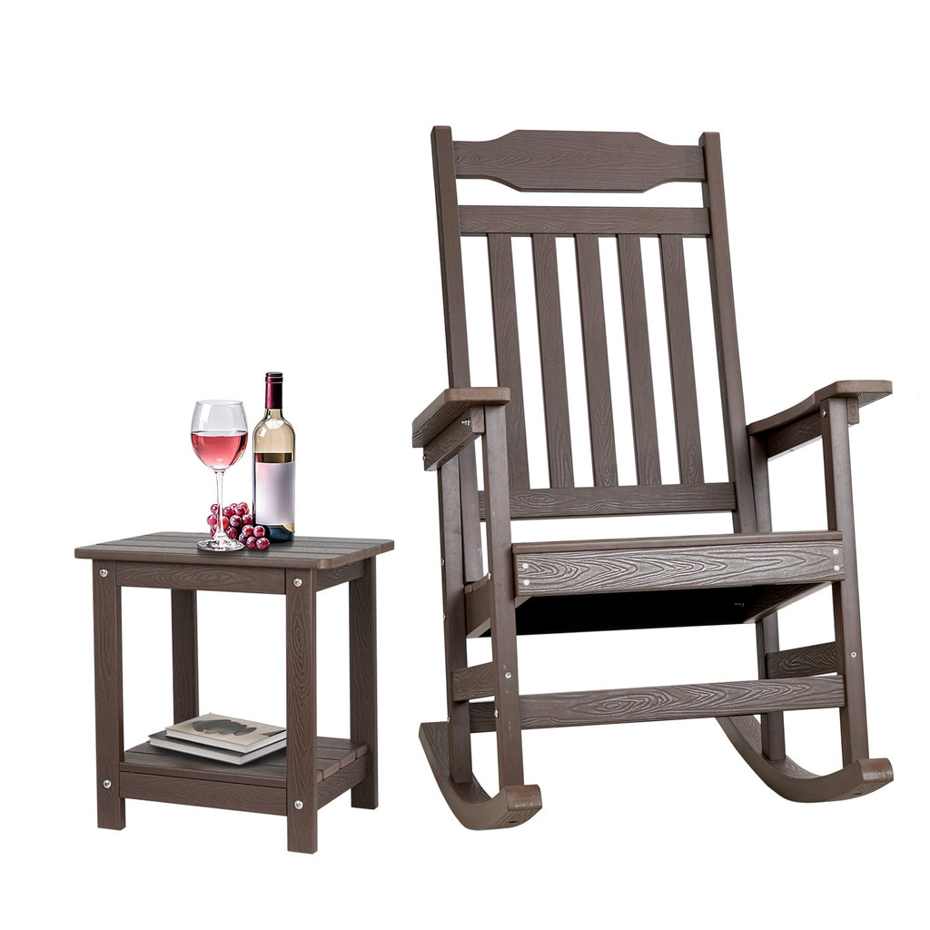 HDPS Outdoor Rocking Chair, Up to 350 lbs