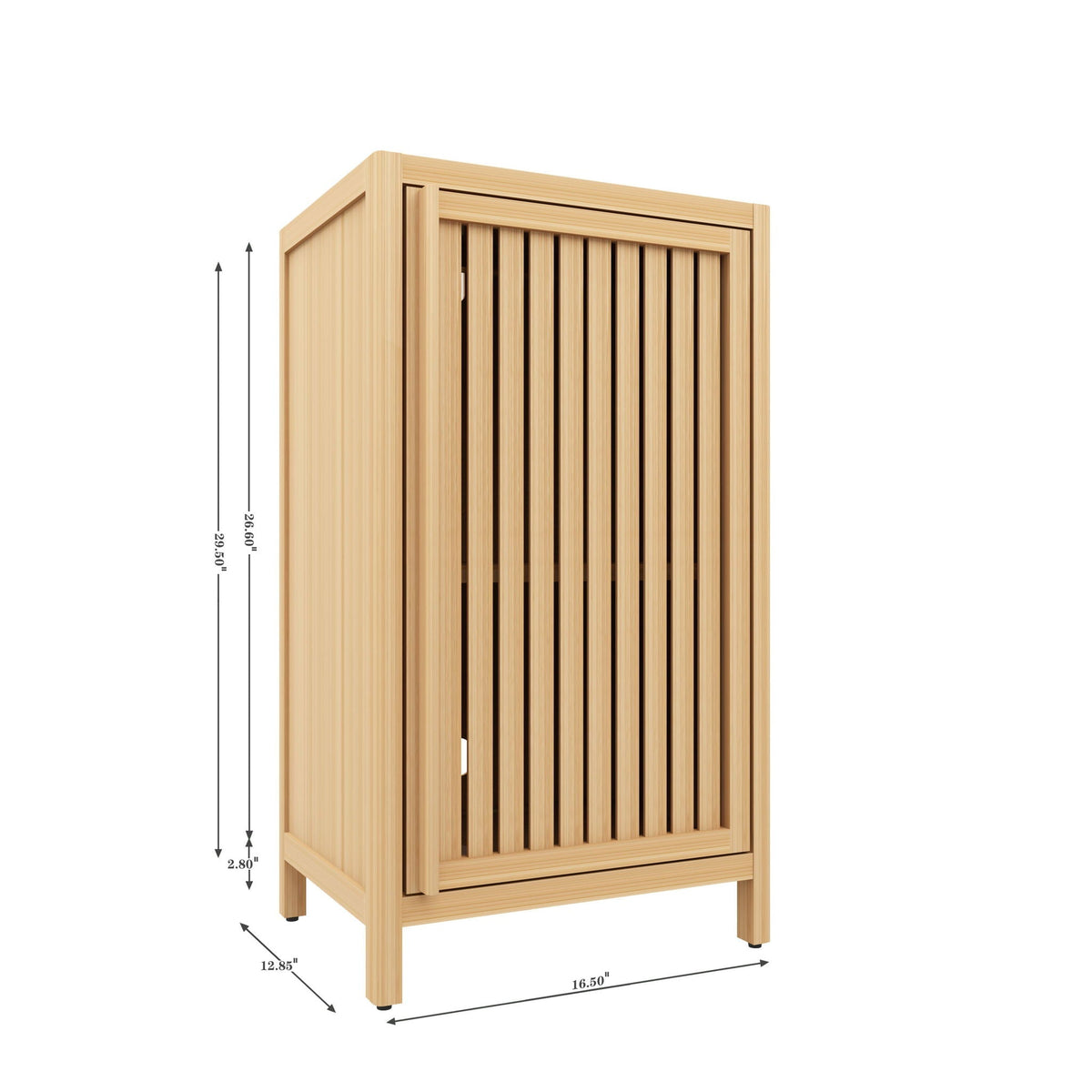 Bamboo Storage Cabinet with Door and Shelf, Natural