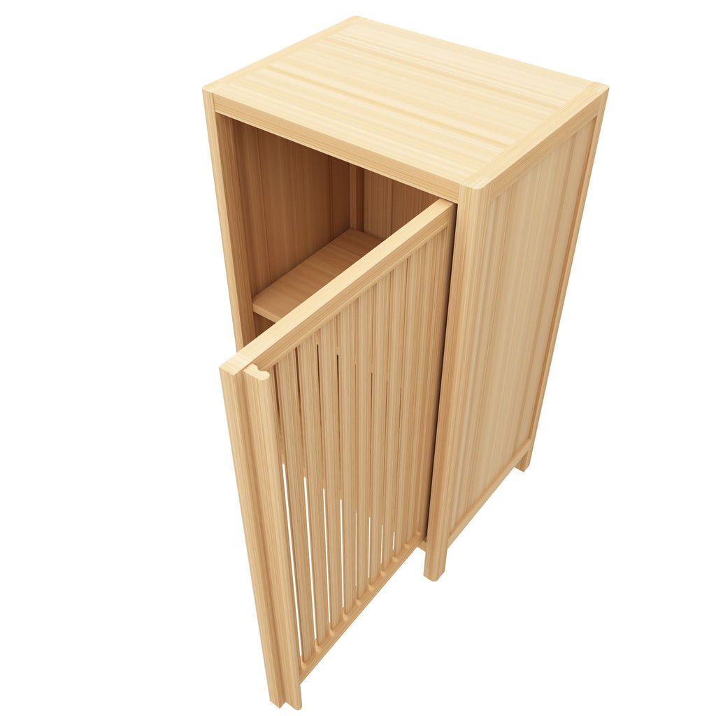 Bamboo Storage Cabinet with Door and Shelf, Natural