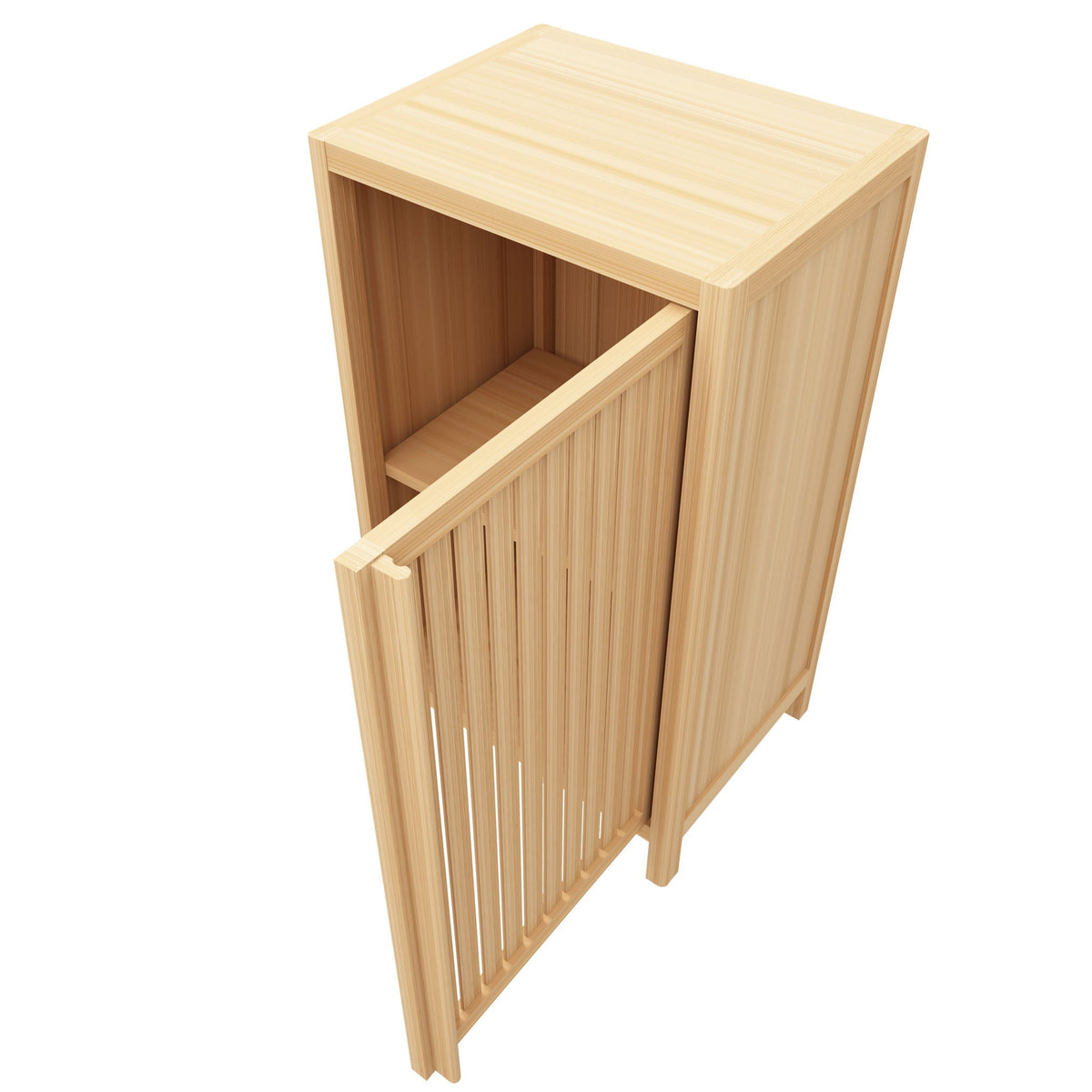 Bamboo Storage Cabinet with Door and Shelf, Natural