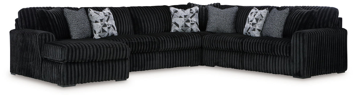 Midnight-Madness Black Sectional Set