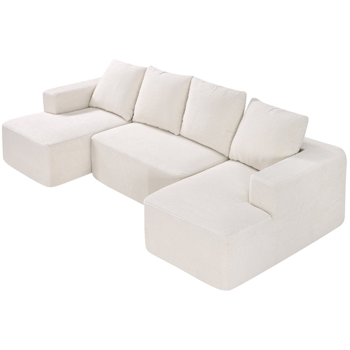 U-Shaped Modular Cloud Sectional Sofa, Beige