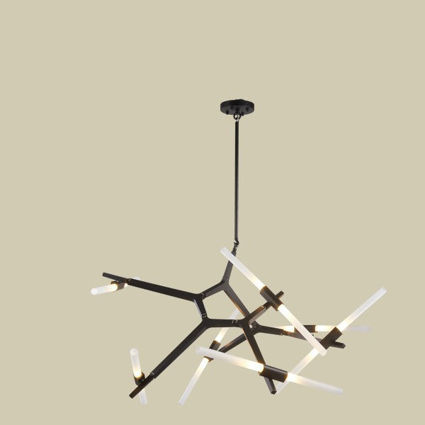 Modern Irregular Chandelier, Black, 6 to 18 Heads