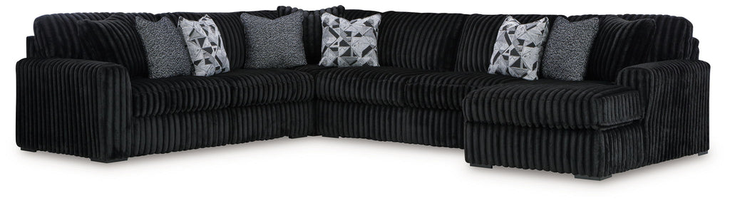 Midnight-Madness Black Sectional Set