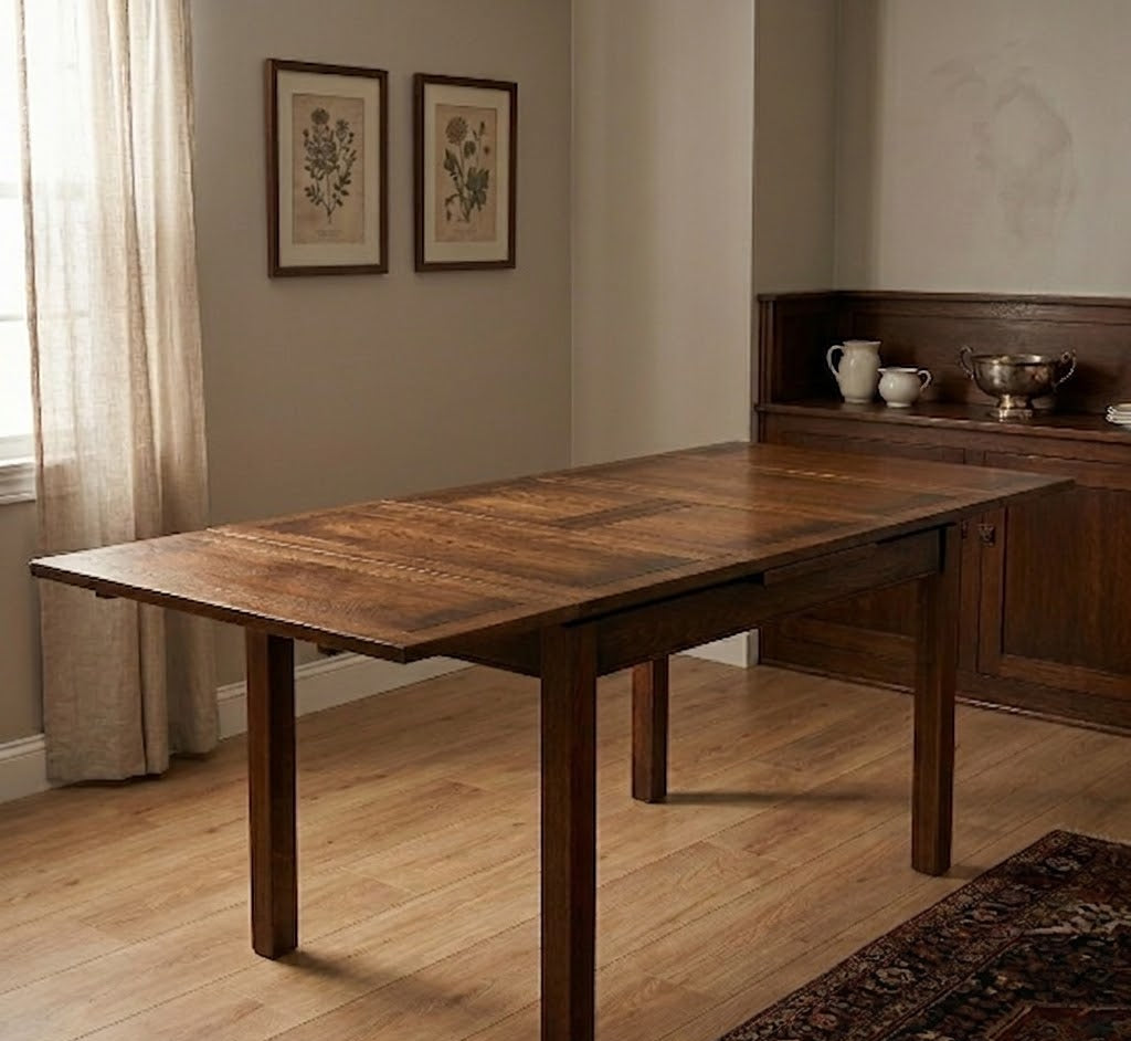 Mission Oak Kitchen Table with 2 Leaves