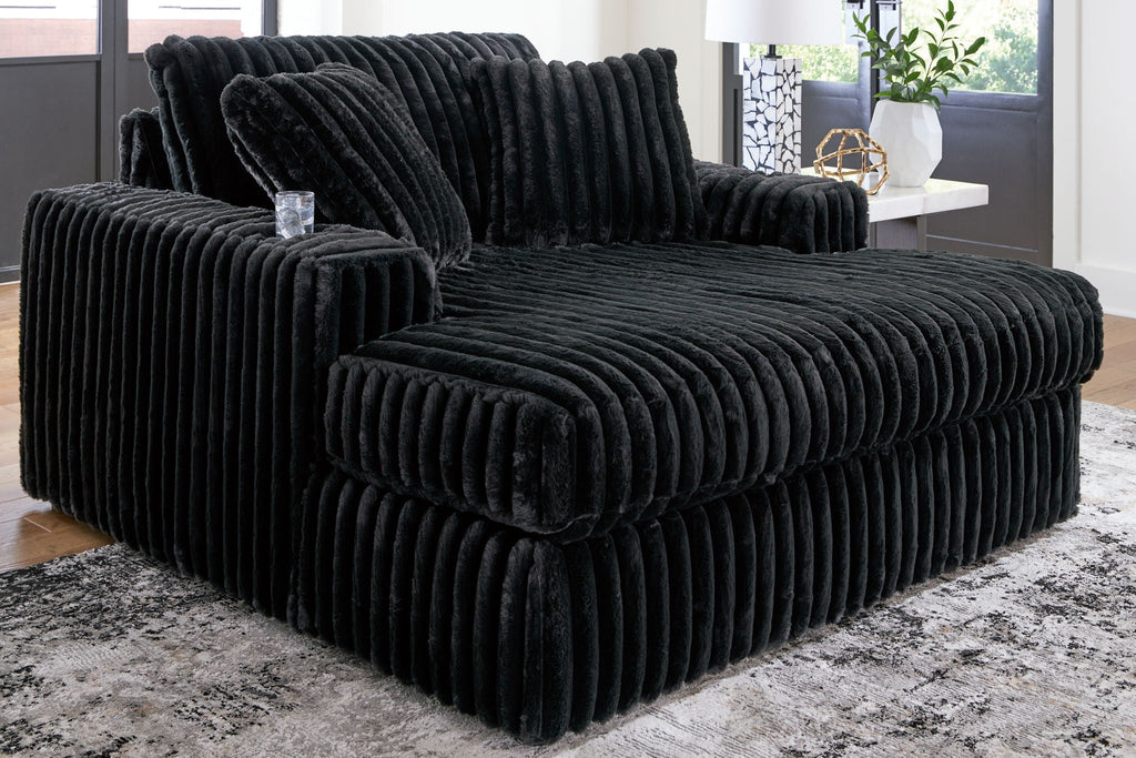 Midnight-Madness Black Sectional Set