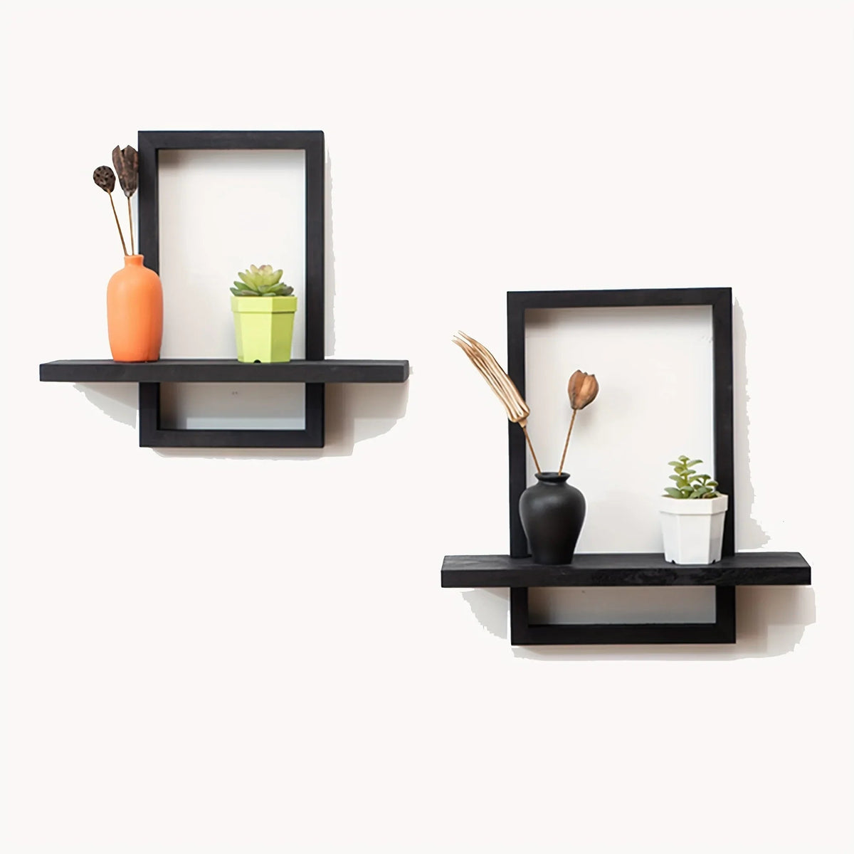 Rustic Wooden Floating Shelves, Set of 2