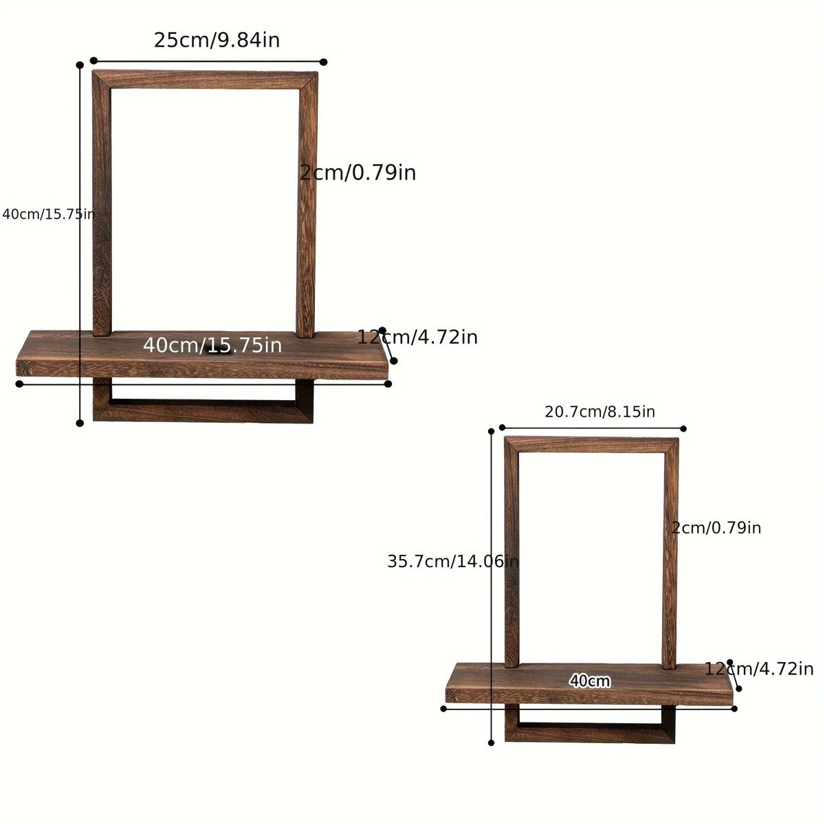 Rustic Wooden Floating Shelves, Set of 2