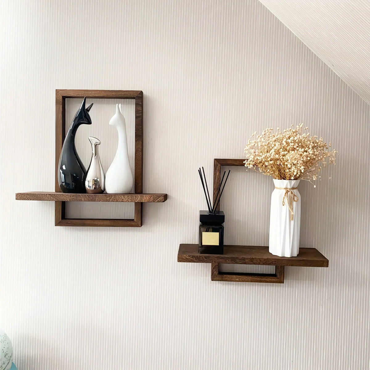 Rustic Wooden Floating Shelves, Set of 2