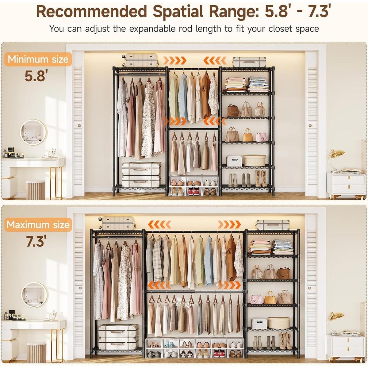 Freestanding Heavy-Duty Closet System, 1000 LBS