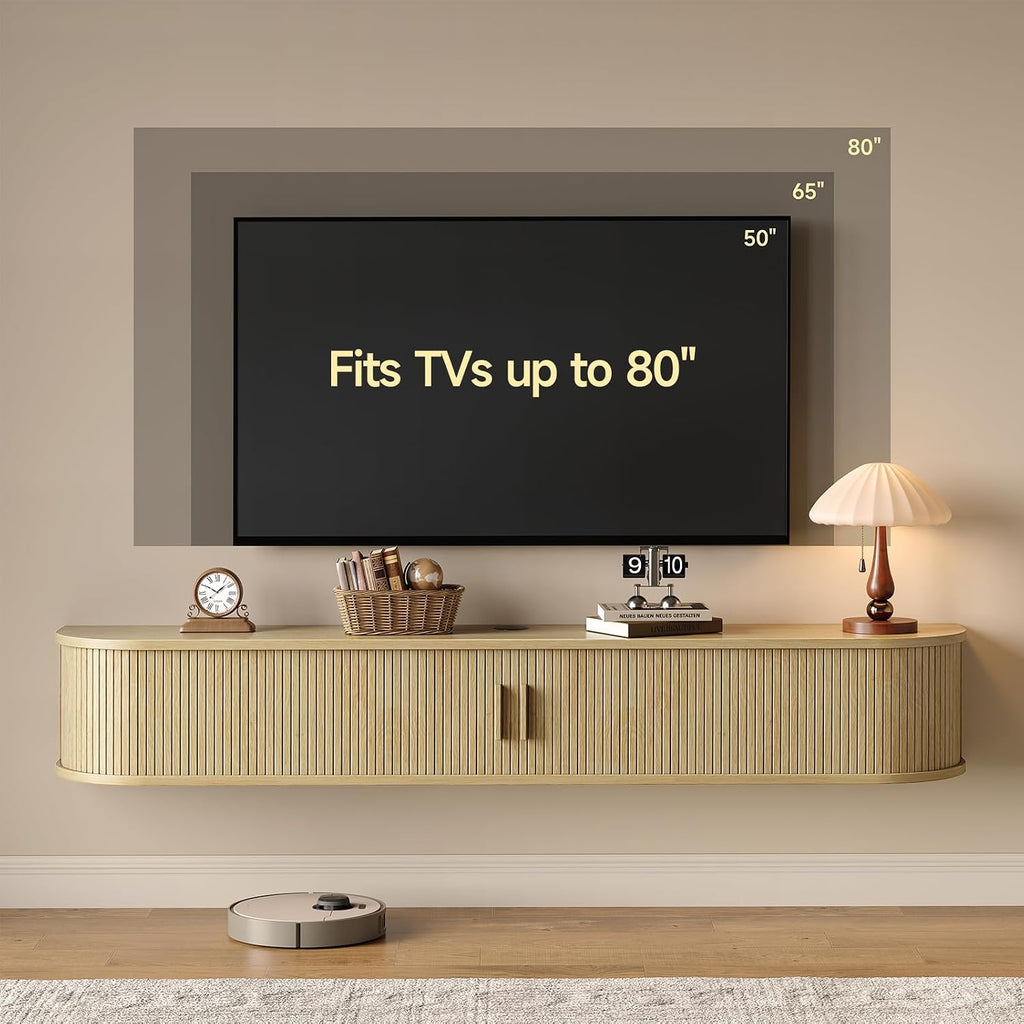 71 in Floating TV Stand with LED Lights
