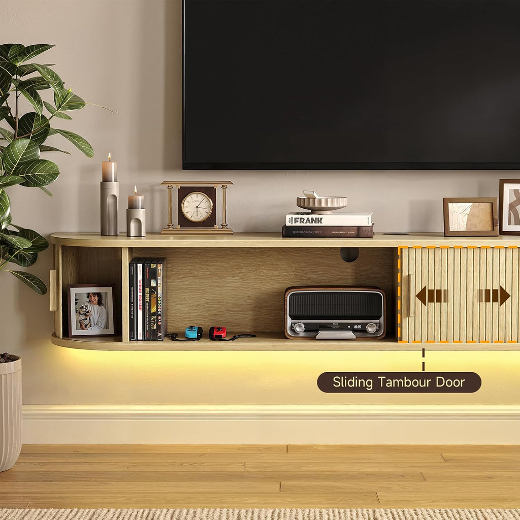 71 in Floating TV Stand with LED Lights