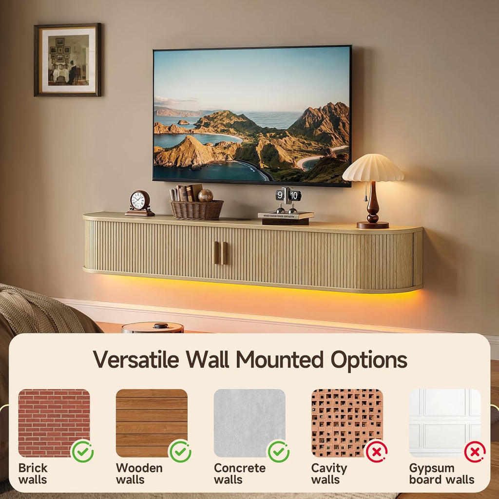 71 in Floating TV Stand with LED Lights