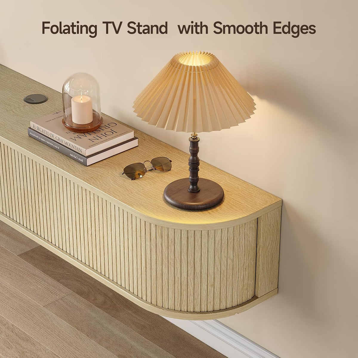 71 in Floating TV Stand with LED Lights